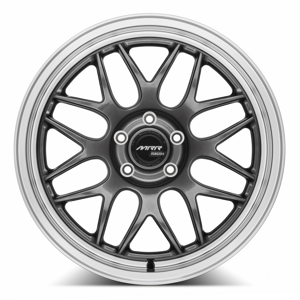 MRR FF3 Hyper Black Machined Lip wheel — angled profile view