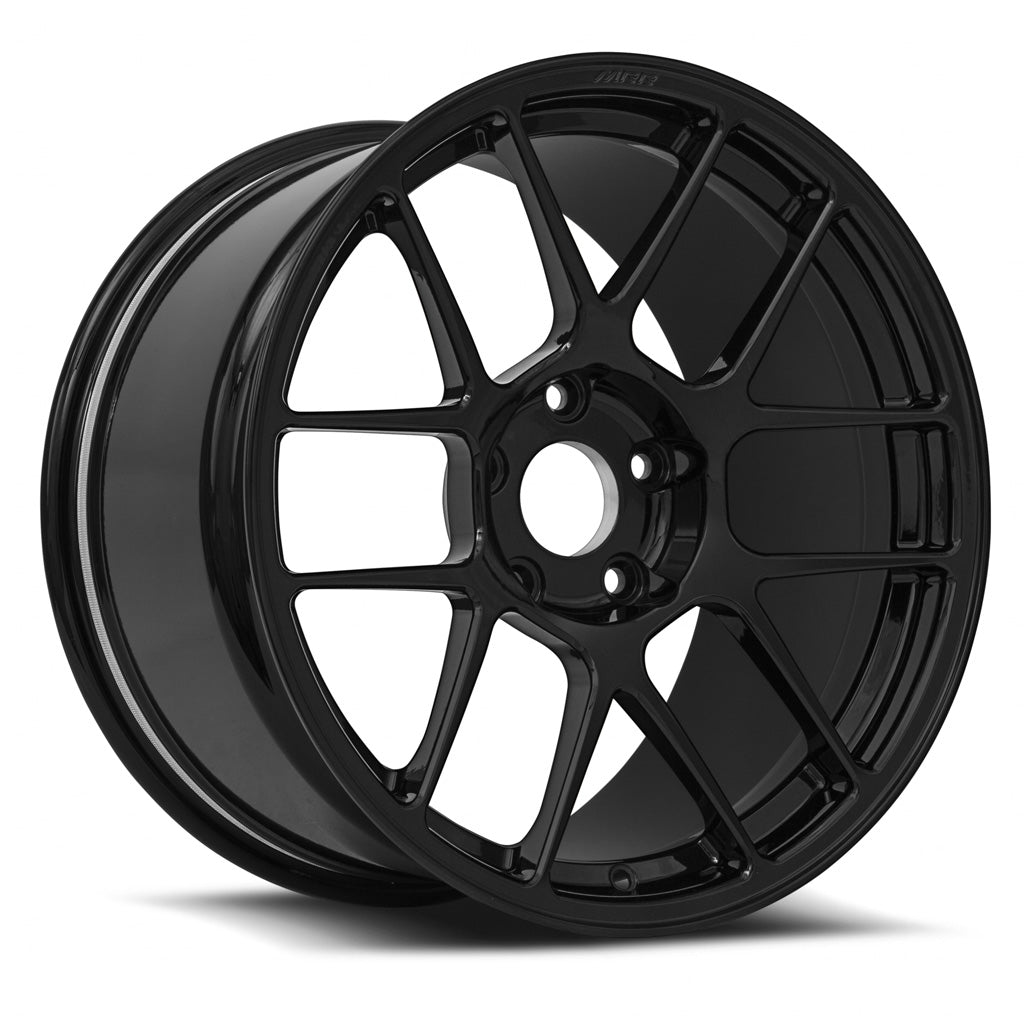 MRR FR43 Gloss Black wheel — front face view
