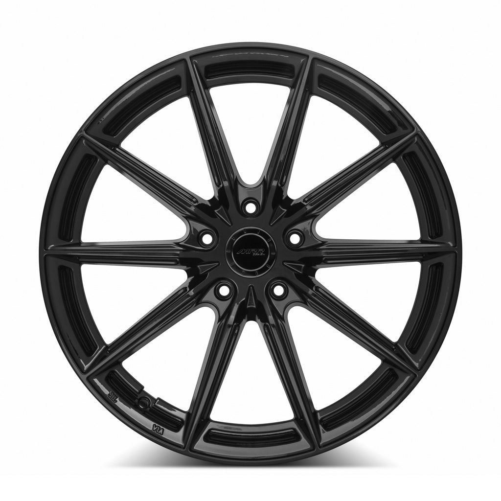 MRR GF26 Gloss Black wheel — angled profile view