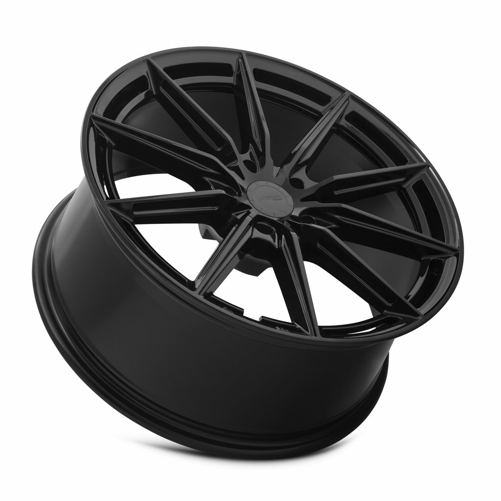 MRR GF26 Gloss Black wheel — lip and spoke detail