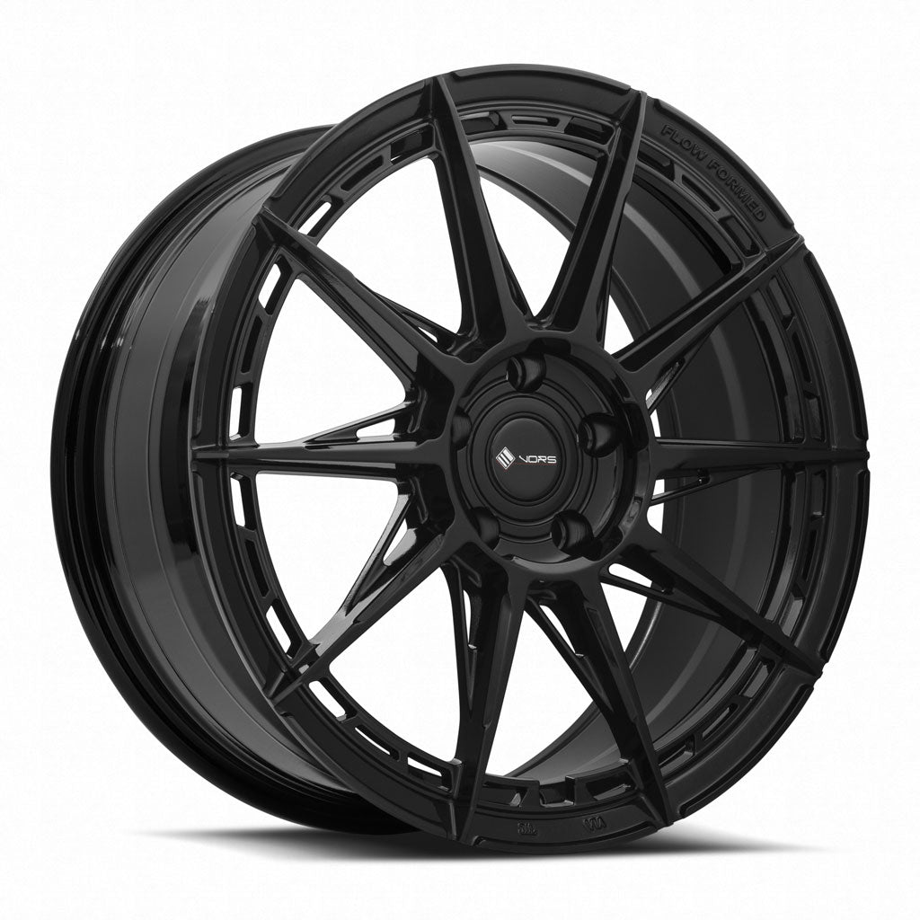 Vors LT55 Gloss Black wheel — front face view