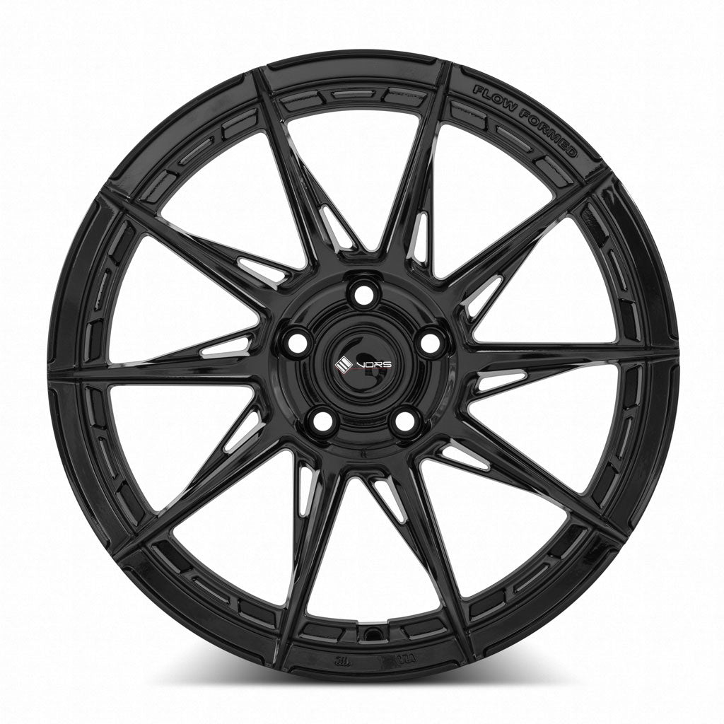 Vors LT55 Gloss Black wheel — angled profile view