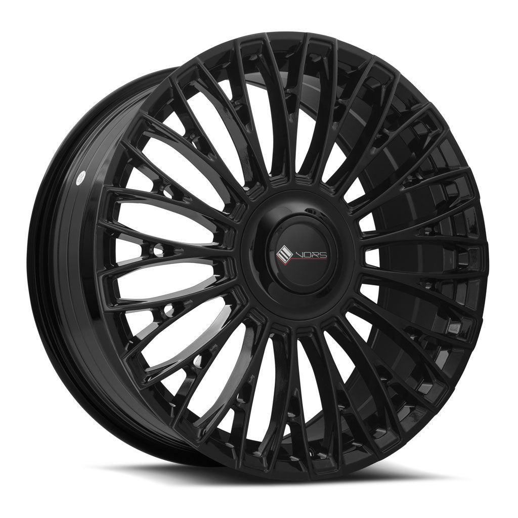 Vors LT95 Gloss Black wheel — front face view