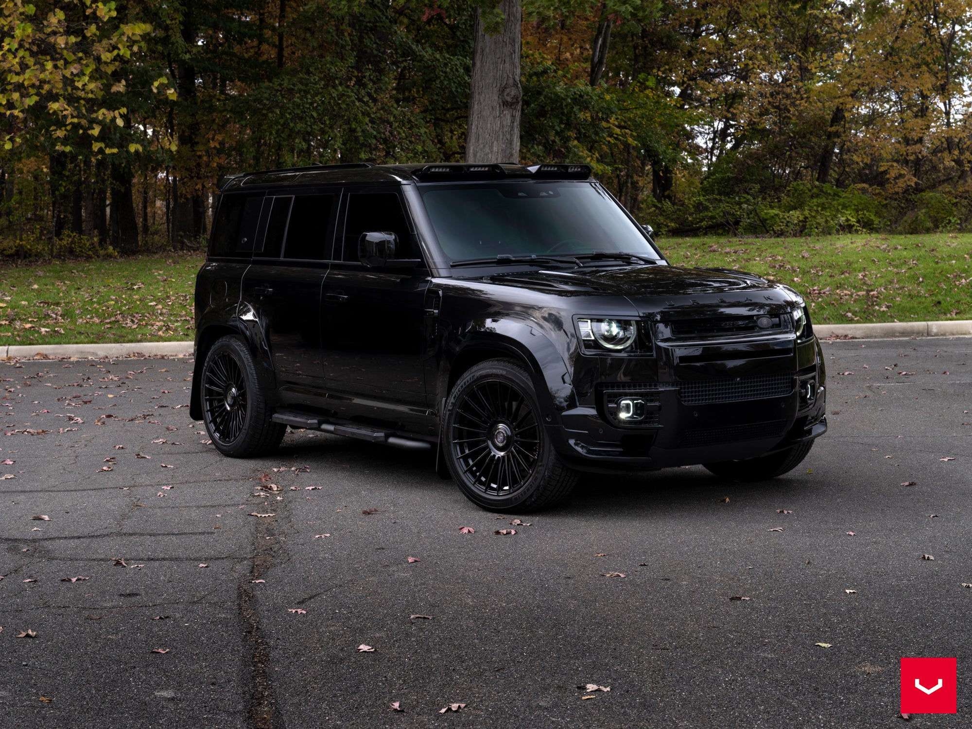 Land Rover Defender with Vossen HF-8 wheels in Gloss Black