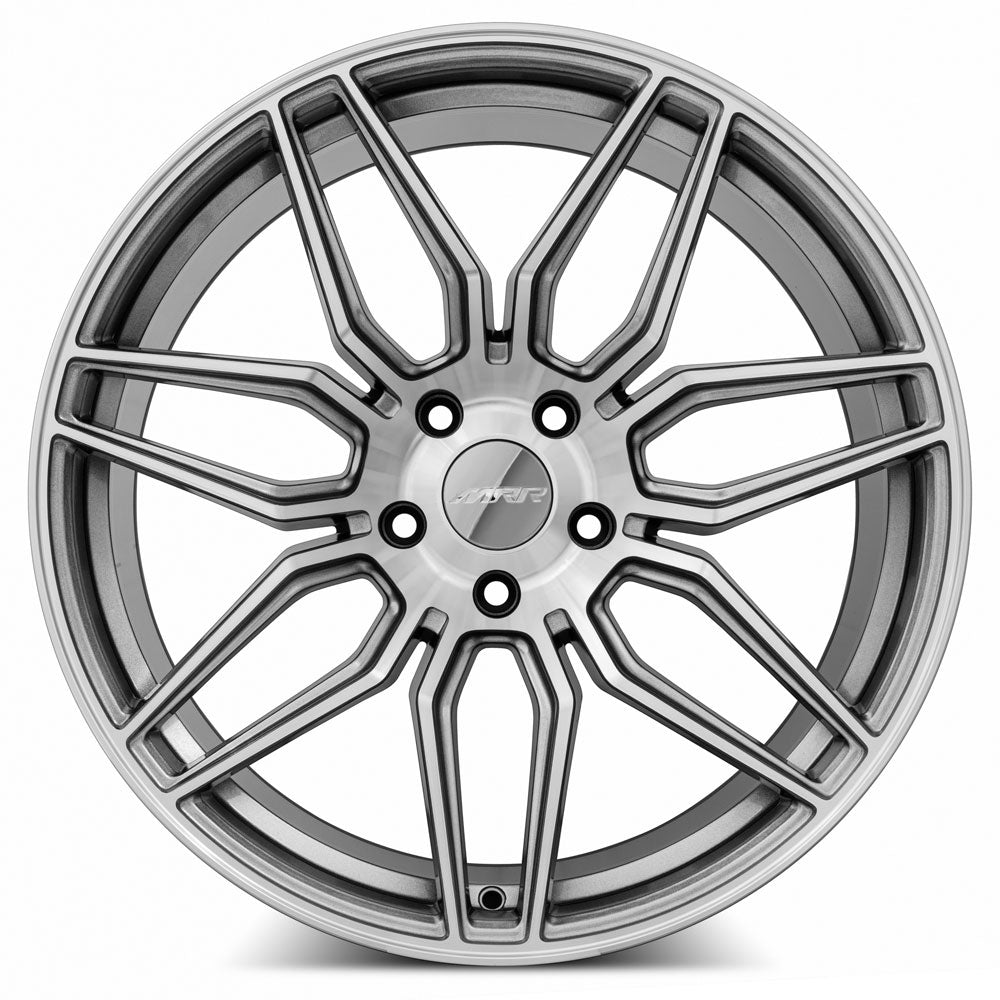 MRR M024 Gloss Gun Metal wheel — angled profile view