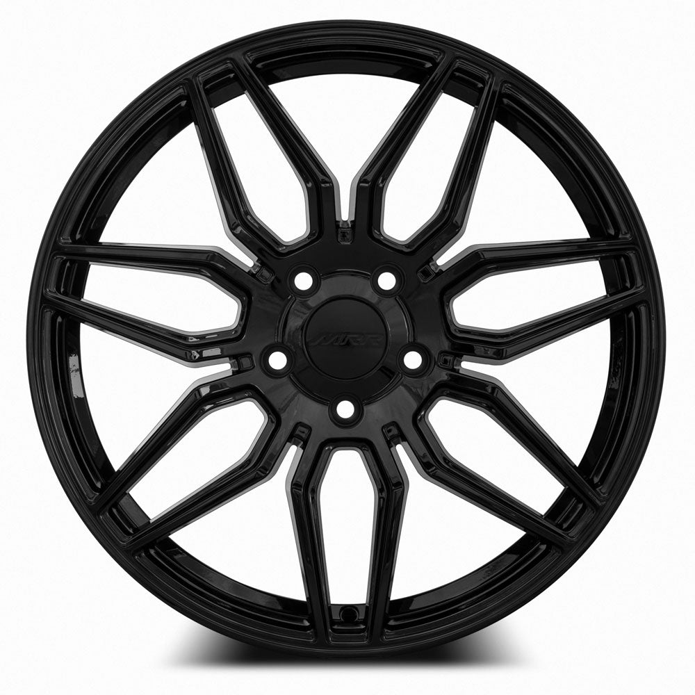 MRR M024 Gloss Black wheel — angled profile view