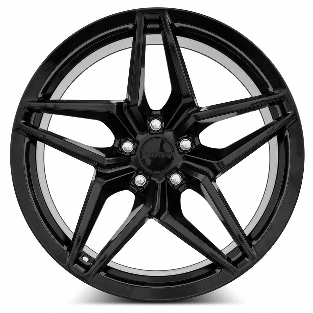 MRR M755 Gloss Black wheel — angled profile view