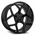 MRR T228 Gloss Black wheel — front face view