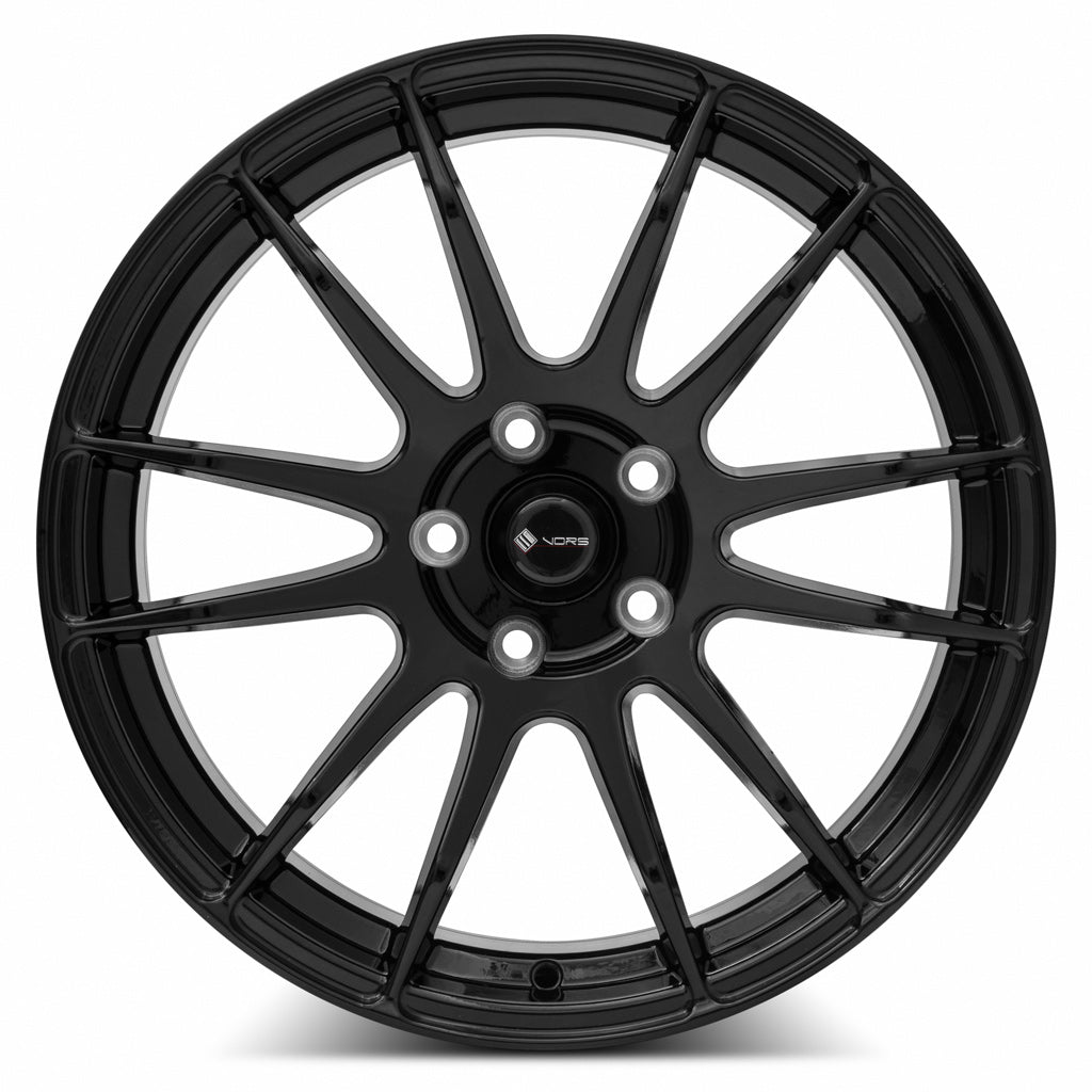 Vors TR10 Gloss Black wheel — angled profile view