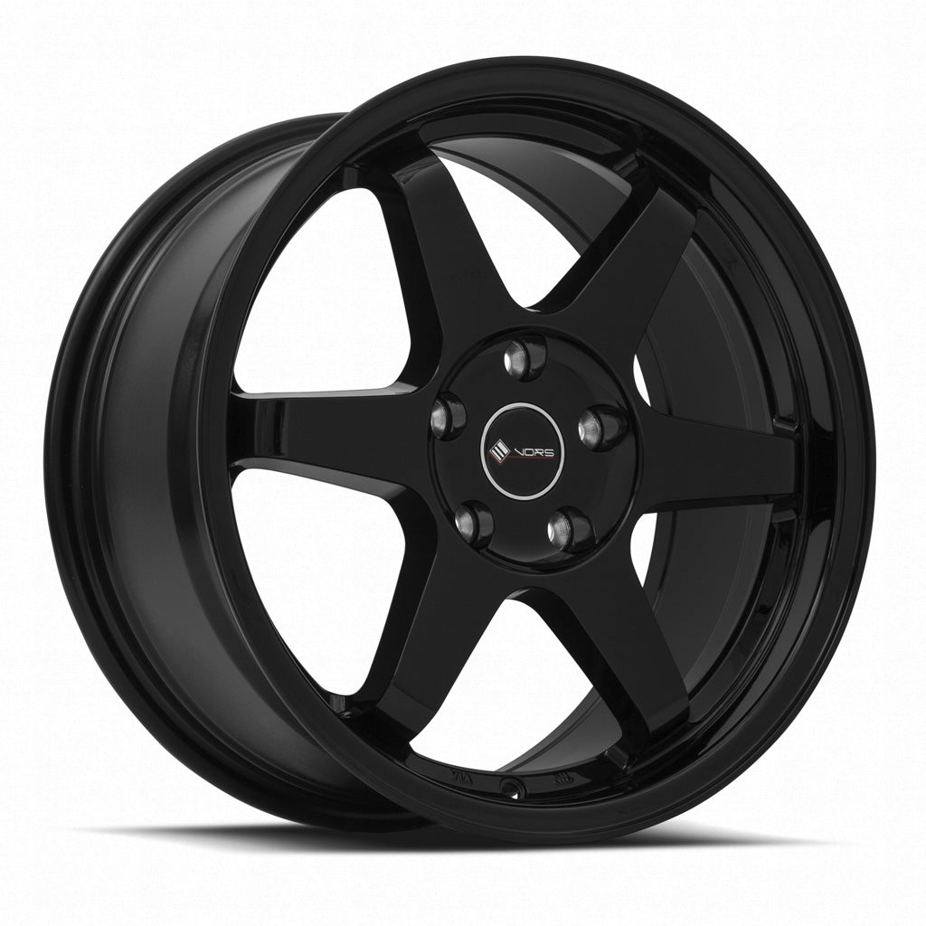 Vors TR37 Gloss Black wheel — front face view