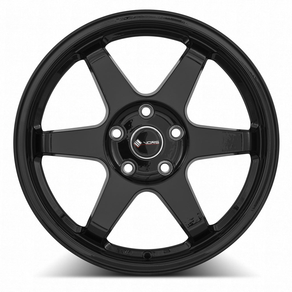 Vors TR37 Gloss Black wheel — angled profile view