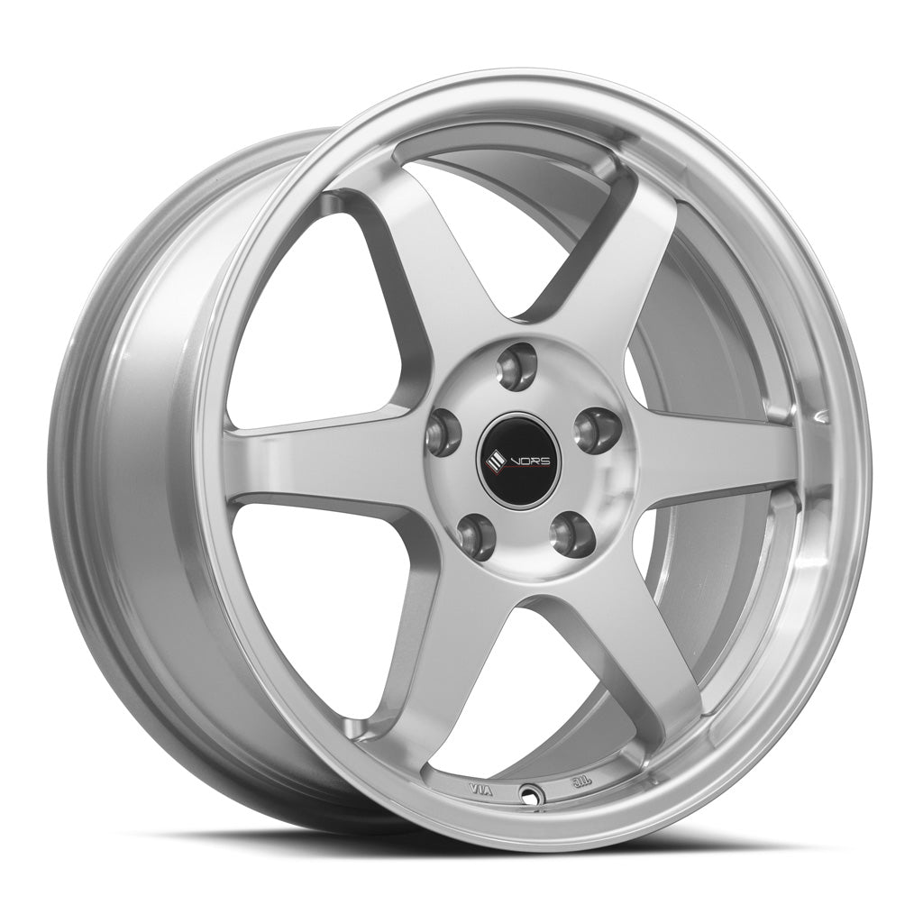 Vors TR37 Silver Machined Face wheel — front face view