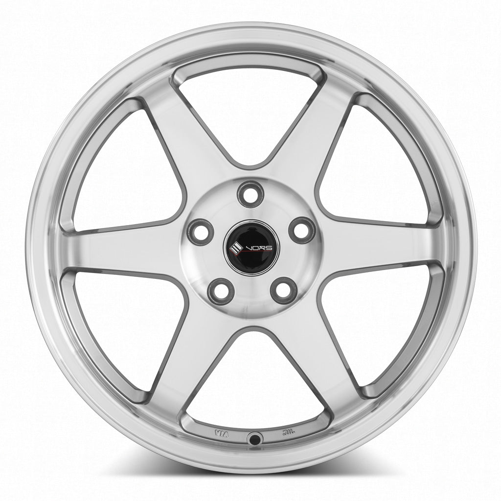 Vors TR37 Silver Machined Face wheel — angled profile view