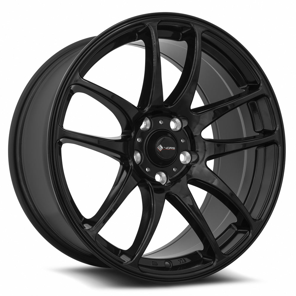 Vors TR4 Gloss Black wheel — front face view