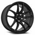 Vors TR4 Gloss Black wheel — front face view
