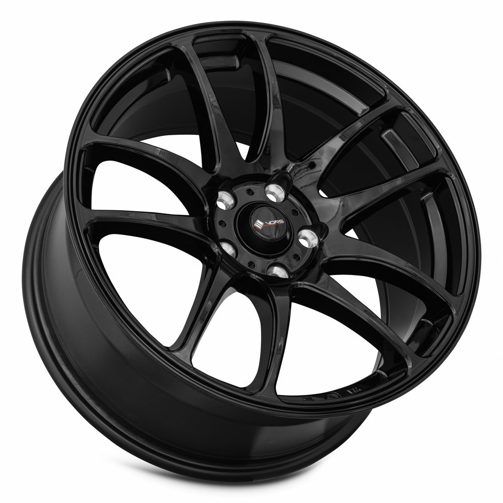 Vors TR4 Gloss Black wheel — lip and spoke detail