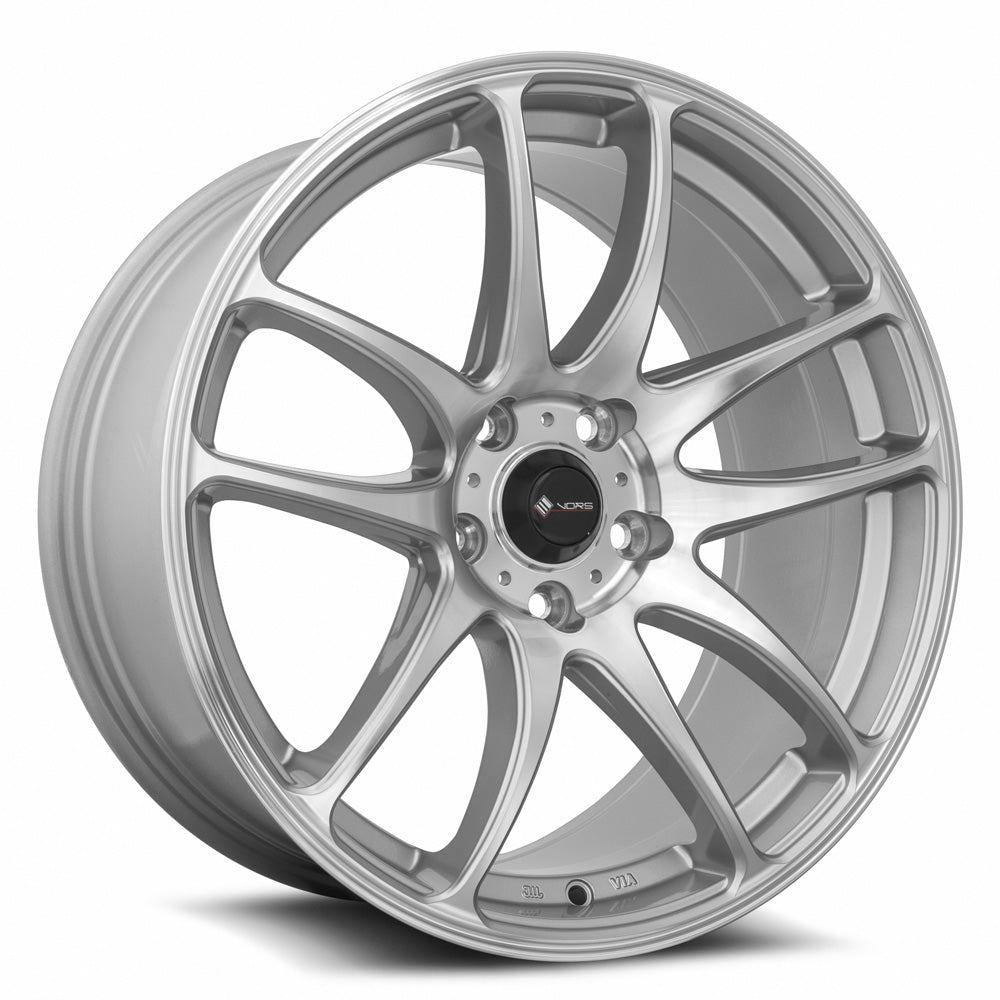 Vors TR4 Silver Machined Face wheel — front face view