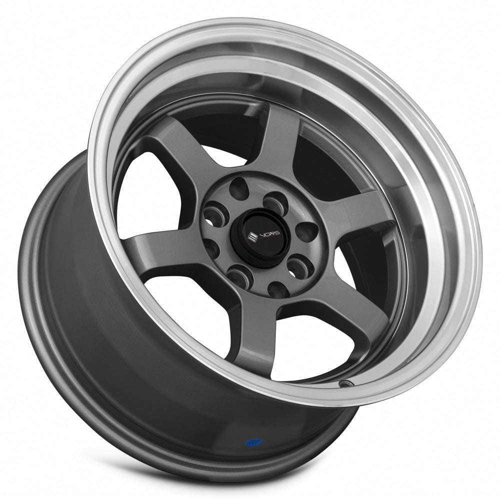 Vors TR7 Gun Metal Machine Lip wheel — lip and spoke detail
