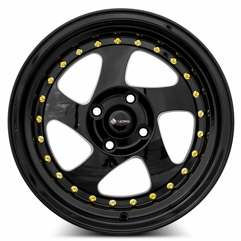 Vors VR2 Gloss Black wheel — angled profile view