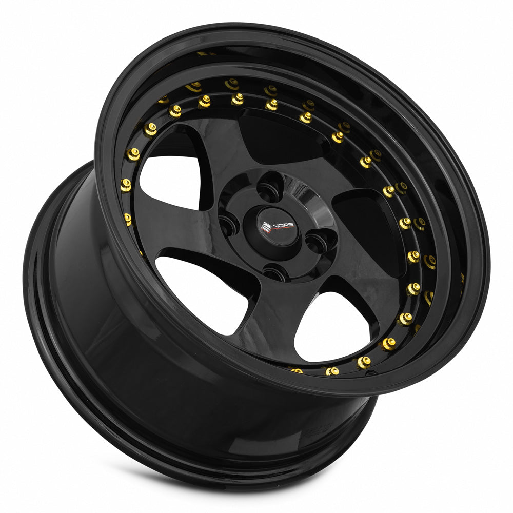 Vors VR2 Gloss Black wheel — lip and spoke detail