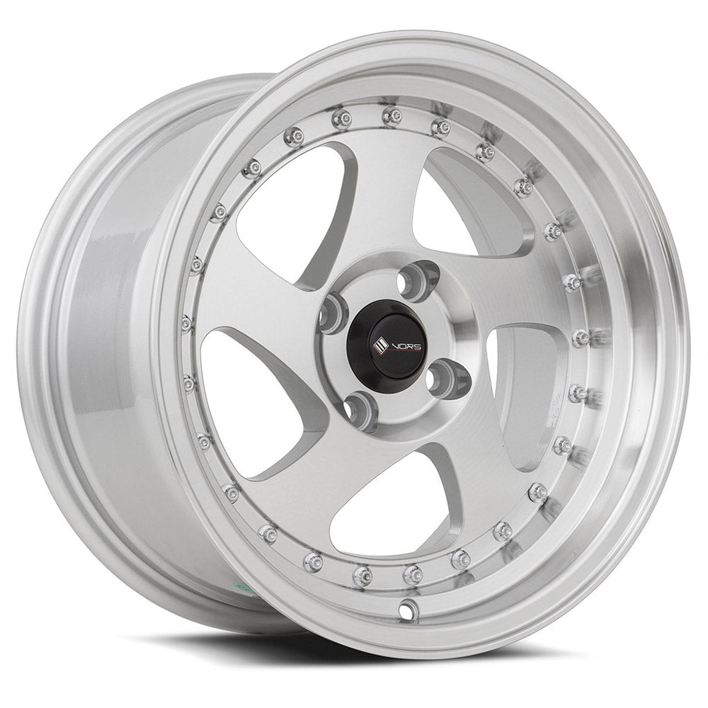 Vors VR2 Silver Machined Face wheel — front face view