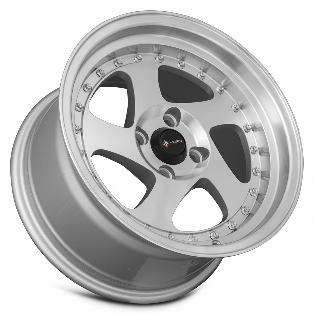 Vors VR2 Silver Machined Face wheel — lip and spoke detail