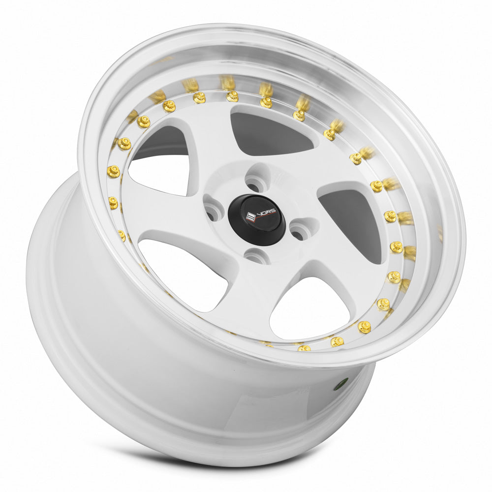 Vors VR2 White Machine Lip wheel — lip and spoke detail