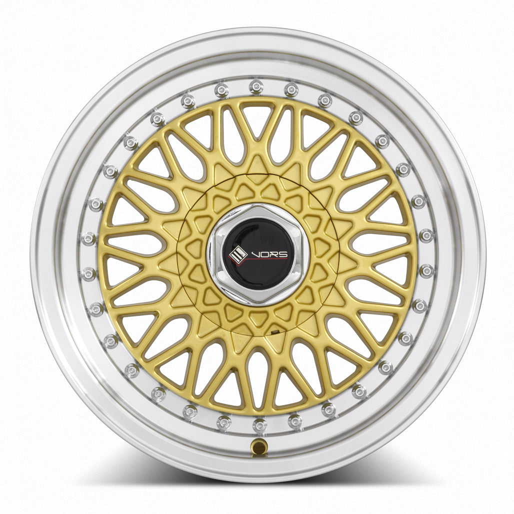 Vors VR3 Gold Machined Lip wheel — angled profile view