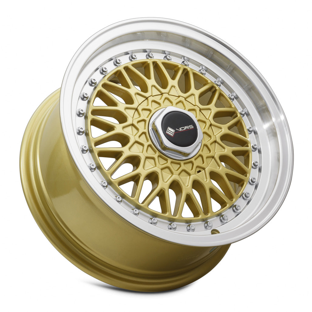 Vors VR3 Gold Machined Lip wheel — lip and spoke detail