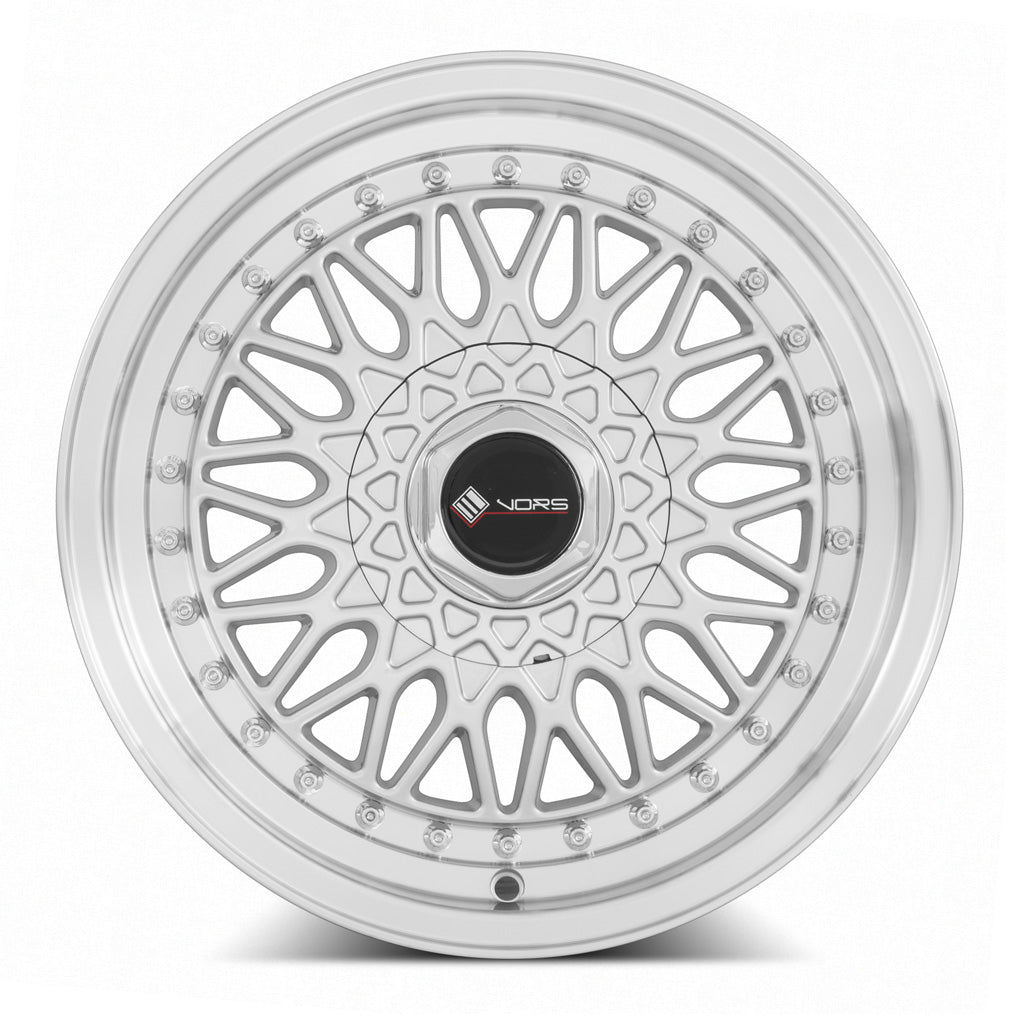 Vors VR3 Silver Machined Face wheel — angled profile view