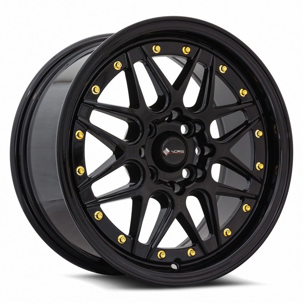 Vors VR7 Gloss Black wheel — front face view