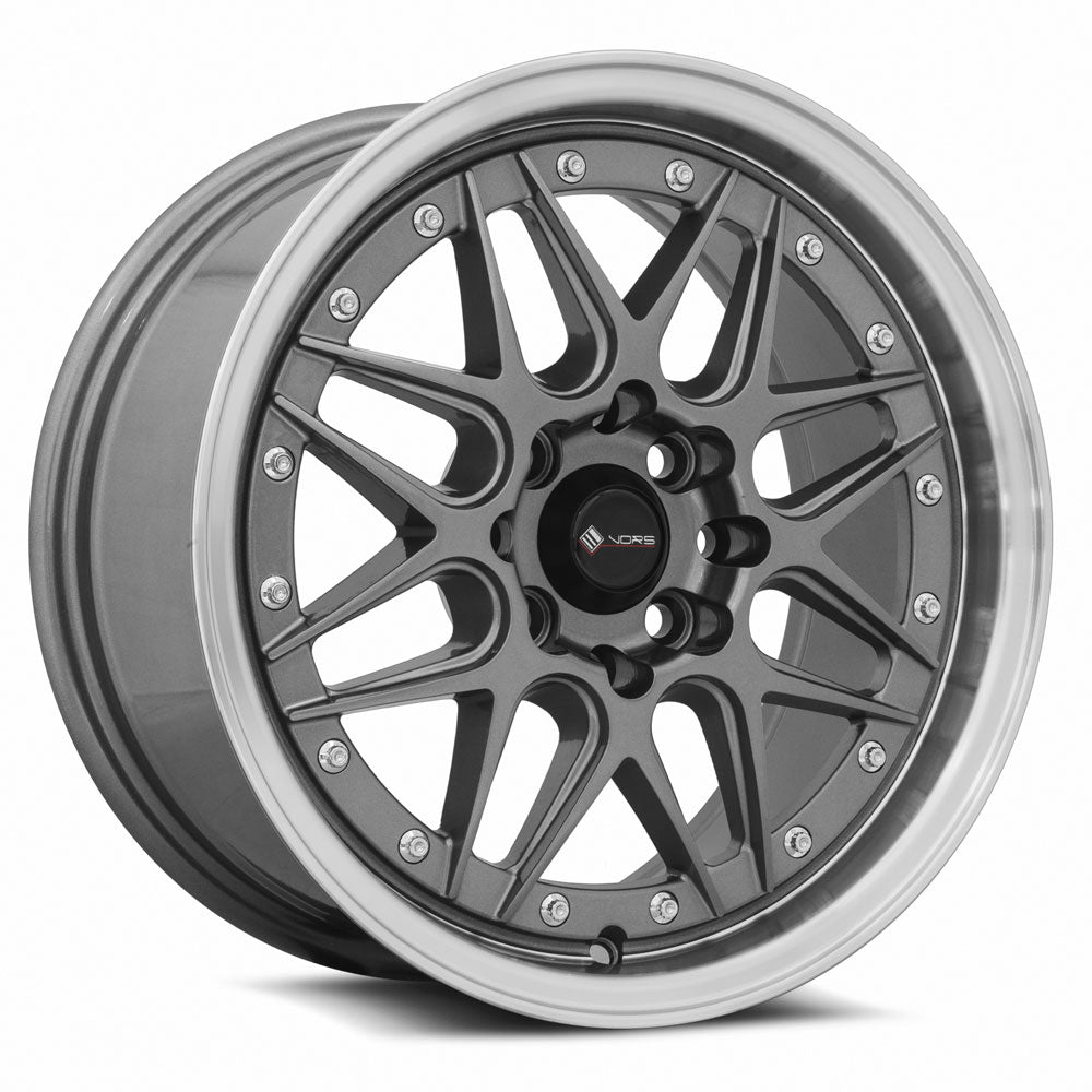 Vors VR7 Gun Metal Machine Lip wheel — front face view