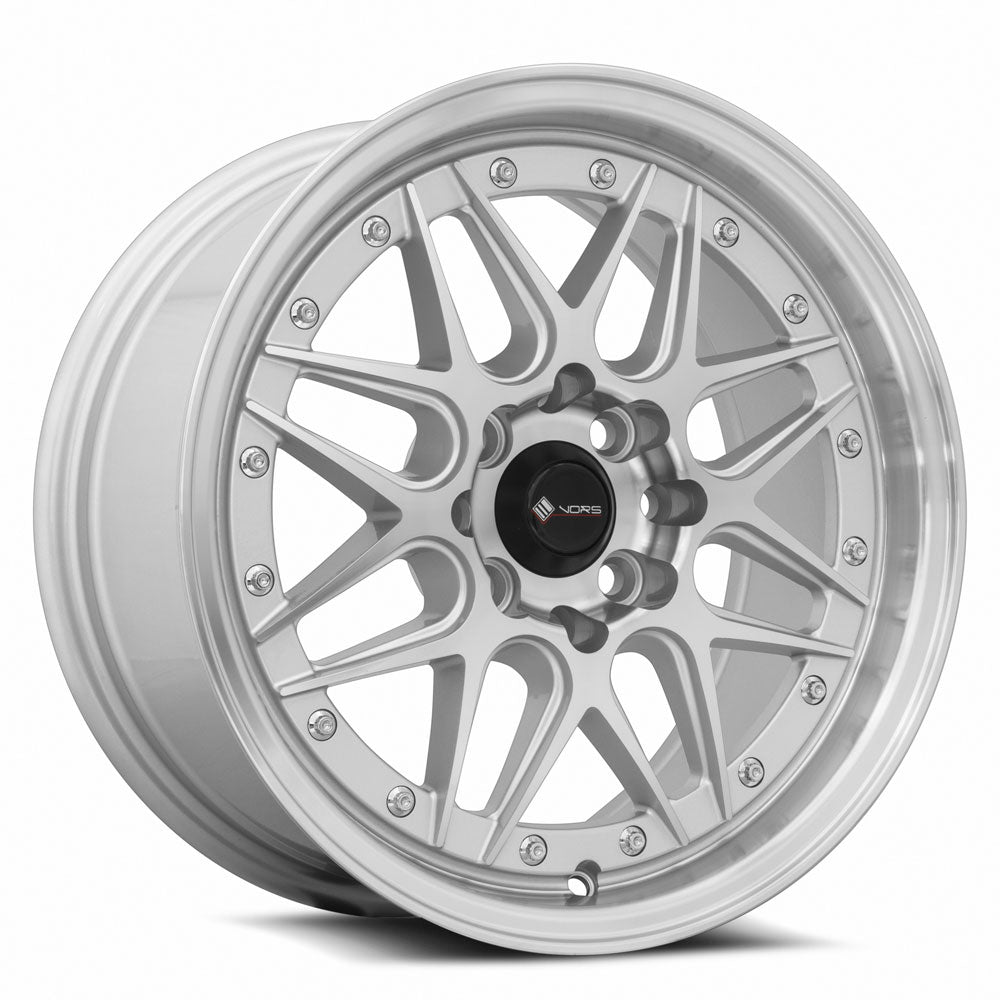 Vors VR7 Silver Machined Face wheel — front face view