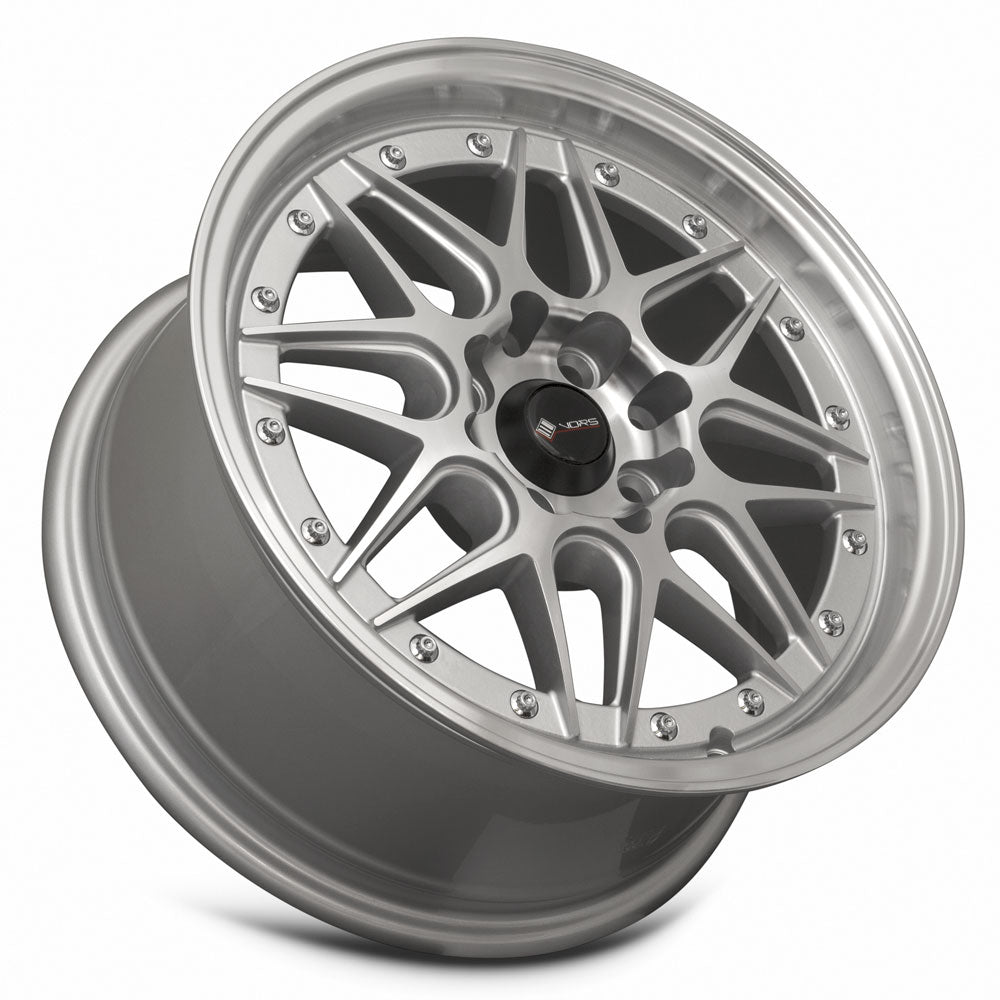 Vors VR7 Silver Machined Face wheel — lip and spoke detail