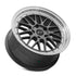 Vors VR8 Hyper Black Machined Lip wheel — lip and spoke detail