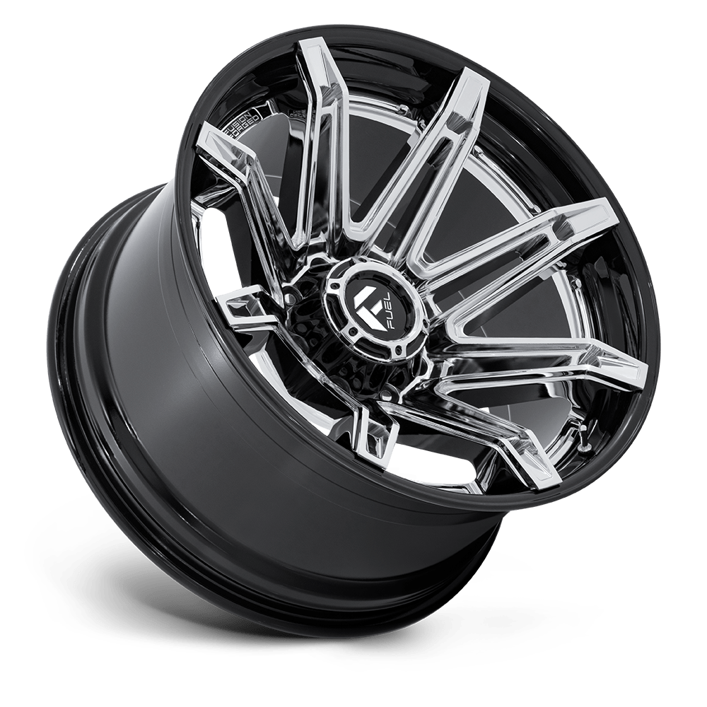 Fuel Off-Road Brawl Chrome w/ Gloss Black Lip wheel - view 2
