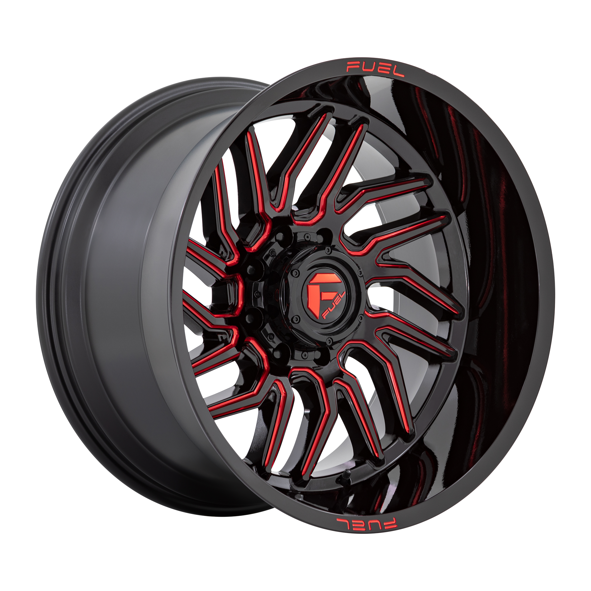 Fuel Off-Road Hurricane Gloss Black Milled w/ Red Tint wheel