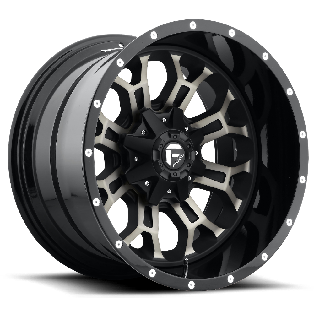 Fuel Off-Road Crush Gloss Black Machined w/ Double Dark Tint wheel