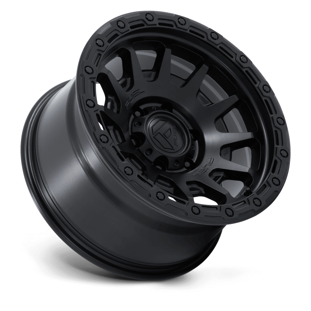 Fuel Off-Road Fortress Matte Black w/ Gloss Black Lip wheel - view 2