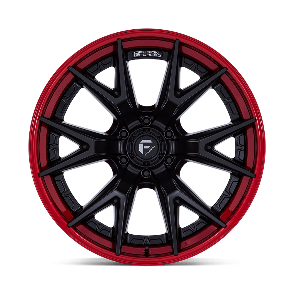 Fuel Off-Road Catalyst Matte Black w/ Candy Red Lip wheel - view 3