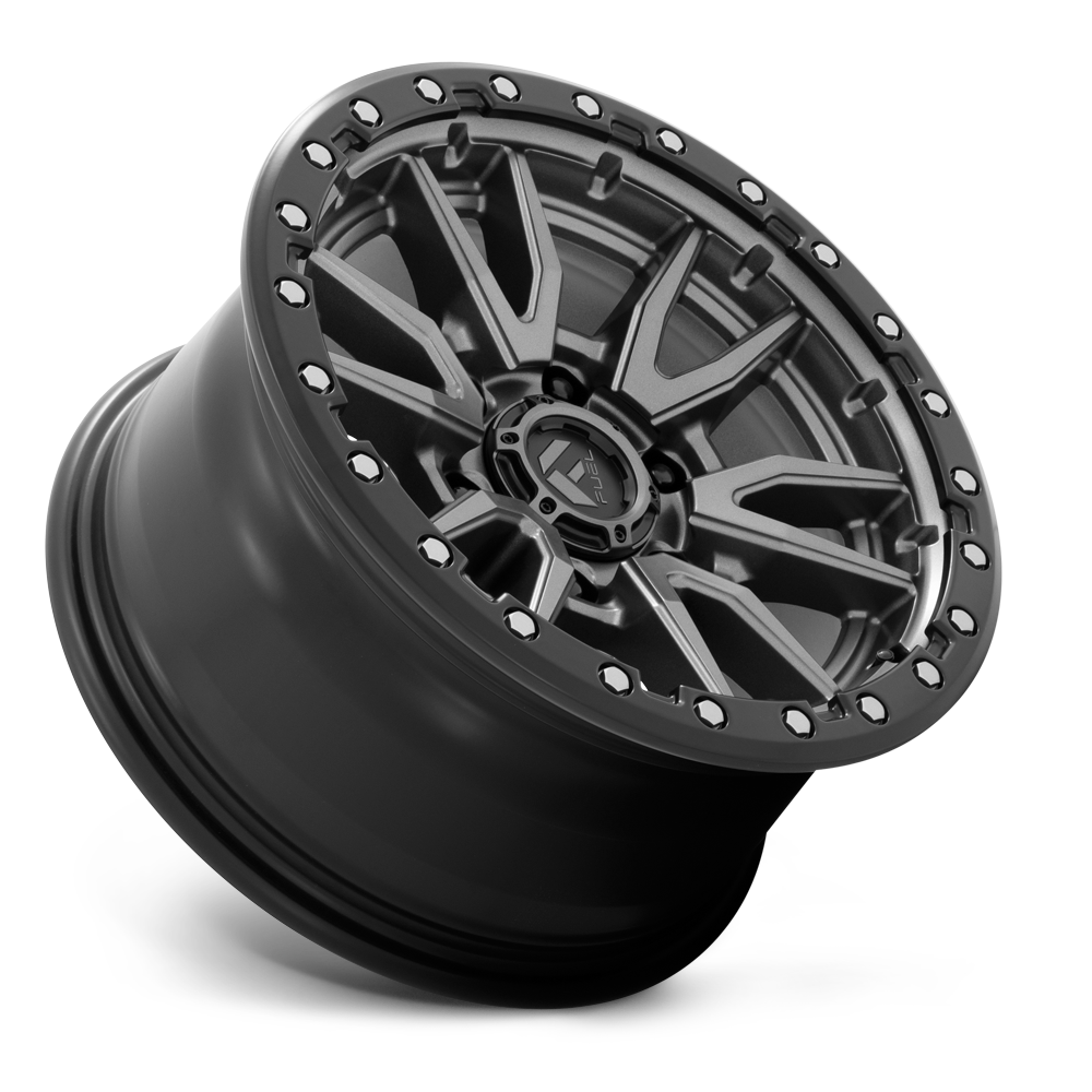 Fuel Off-Road Rebel Matte Gunmetal w/ Black Bead Ring wheel - view 2