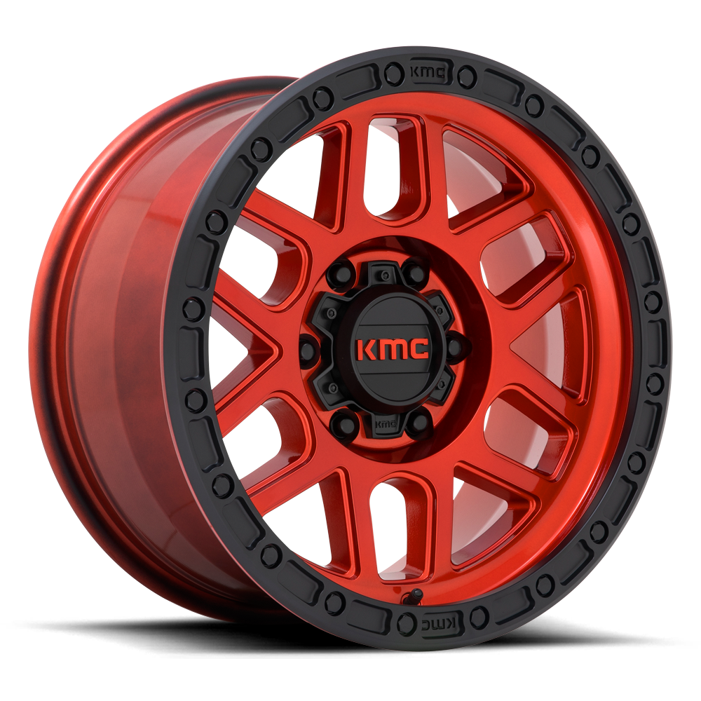 KMC KM544 Mesa Candy Red w/ Black Lip wheel