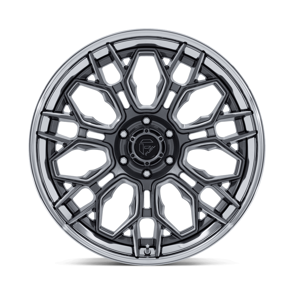 Fuel Off-Road Hive Gloss Gunmetal w/ Chrome Lip wheel - view 3