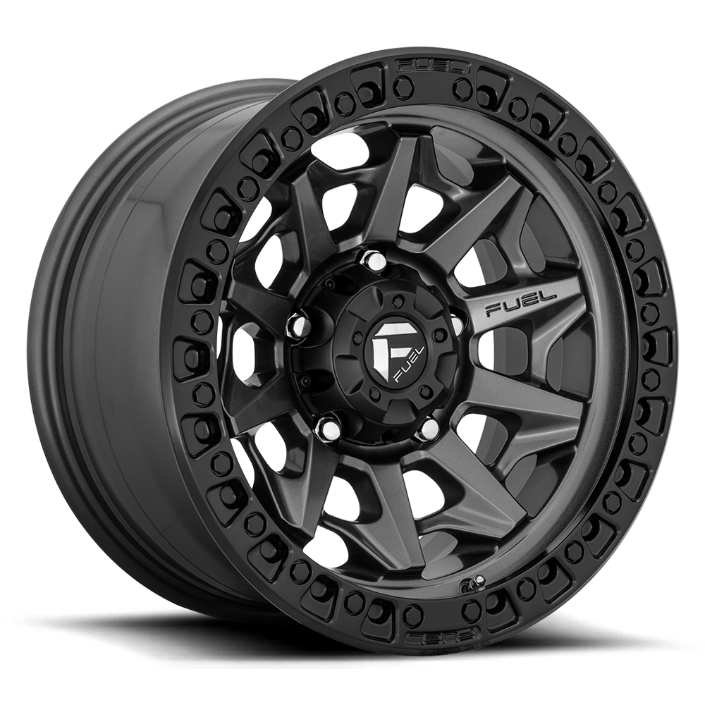 Fuel Off-Road Covert Matte Gunmetal w/ Black Bead Ring wheel
