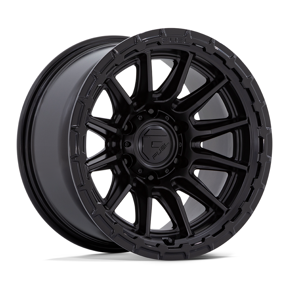 Fuel Off-Road Piston Blackout w/ Gloss Black Lip wheel