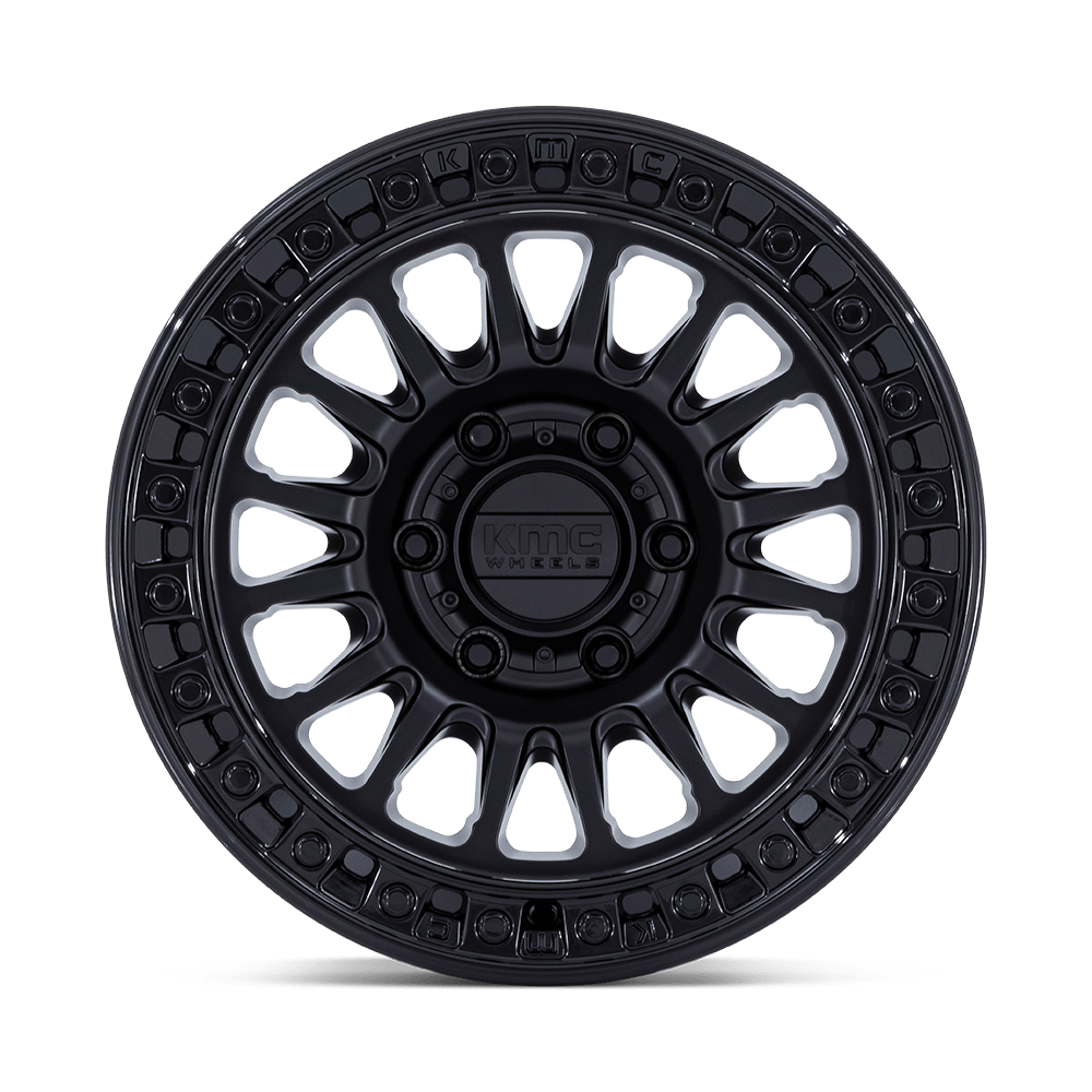 KMC KM552 IMS Matte Black w/ Gloss Black Lip wheel - view 3