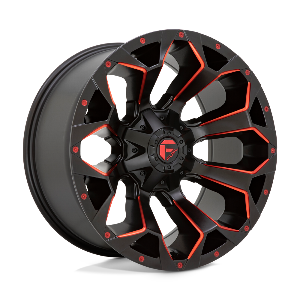 Fuel Off-Road Assault Matte Black Red Milled wheel