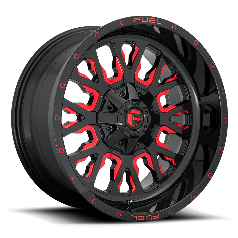 Fuel Off-Road Stroke Gloss Black w/ Red Tinted Clear wheel