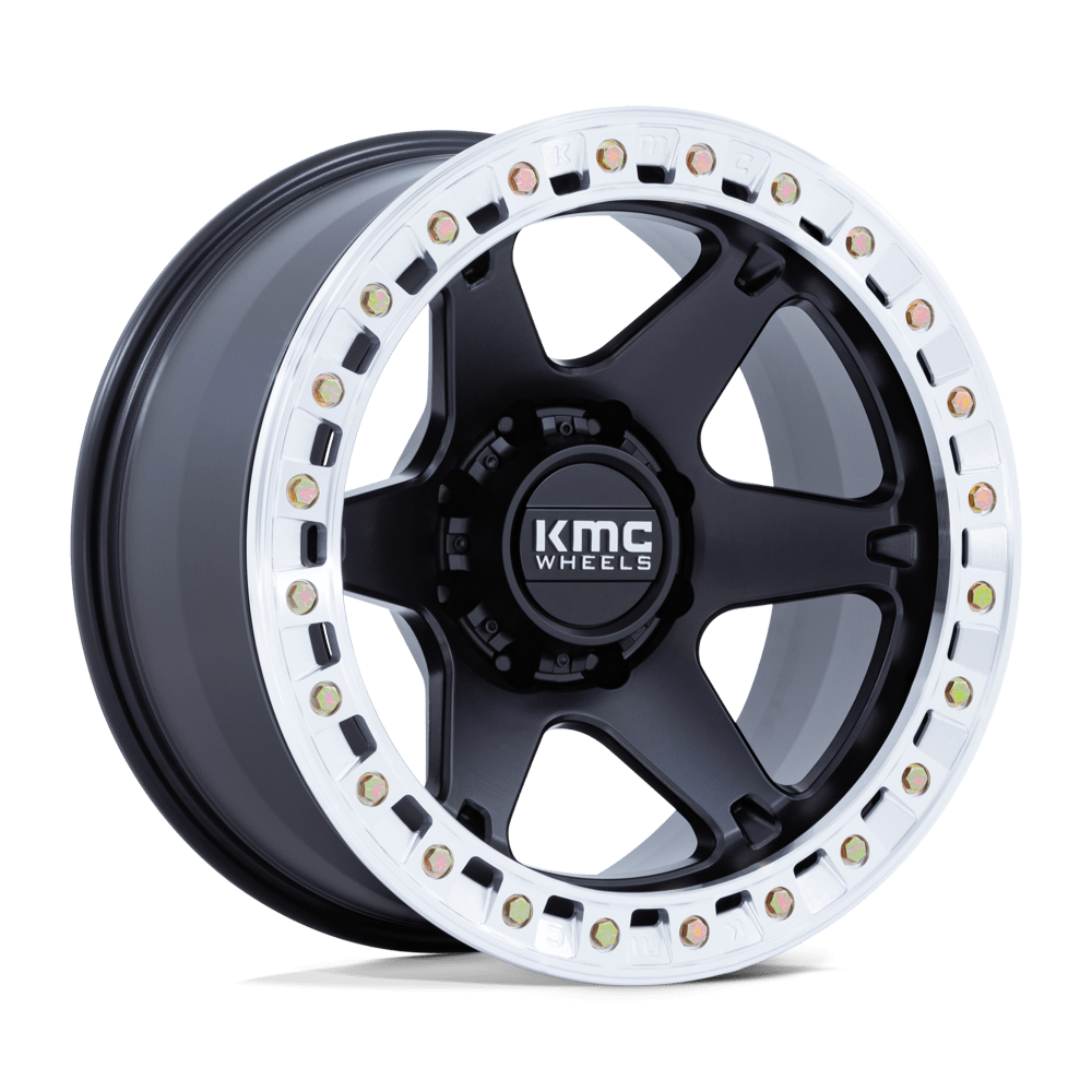KMC KM238 VI Beadlock Satin Black w/ Machined Ring wheel