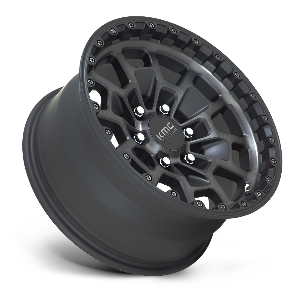 KMC KM718 Summit Satin Black w/ Gray Tint wheel - view 2